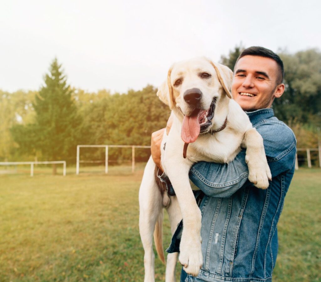 dog with man